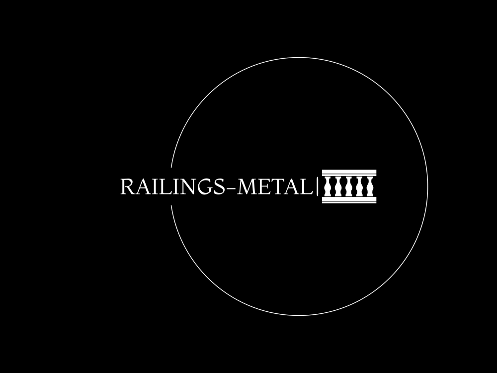 railings metal low resolution logo white on black background